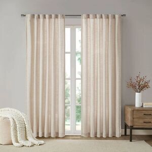 Open Box - Madison Park - 95"x50" Bayer Faux Linen Panel with Fle Natural